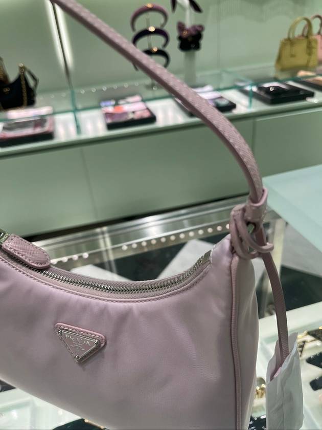 Re-Edition 2005 Silver Logo Re-Nylon Saffiano Mini Shoulder Bag Alabaster Pink - PRADA - BALAAN 4