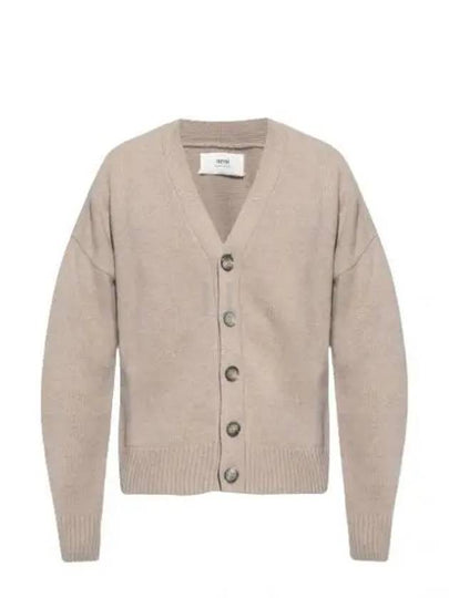 Wool Cashmere Cardigan Beige - AMI - BALAAN 2