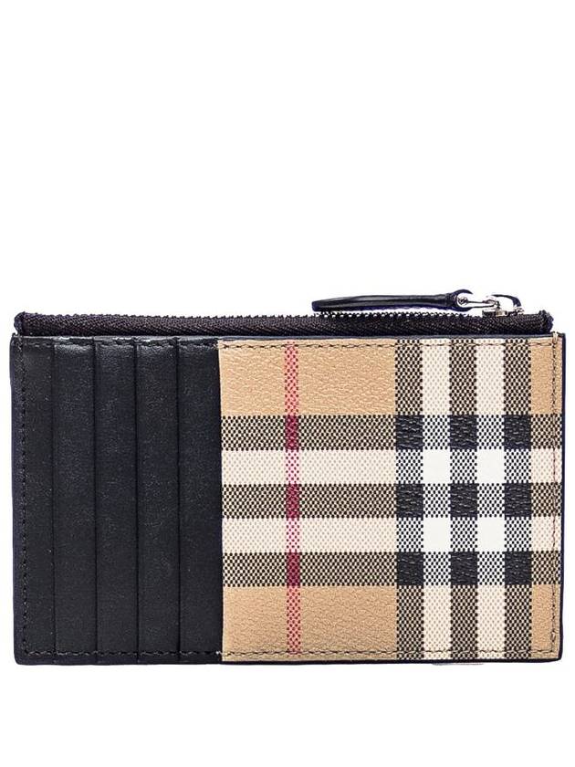 Vintage Check Leather Card Wallet Beige - BURBERRY - BALAAN 3