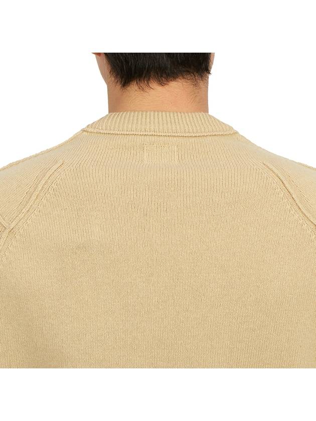 Lens Wappen Classic Crew Neck Wool Knit Top Beige - CP COMPANY - BALAAN 8