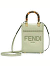 Sunshine Shopper Small Leather Tote Bag Light Green - FENDI - BALAAN 3