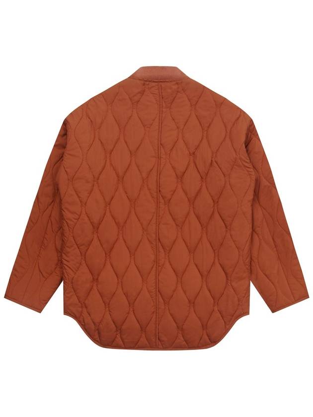 Men's Varsity Neck Quilted Jumper Dark Orange SW22IJP05DO - SOLEW - BALAAN 3