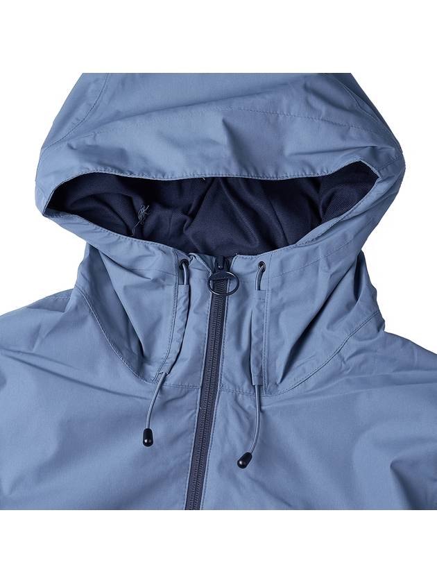 Logo Hiker Hooded Jacket Blue - BARBOUR - BALAAN 8