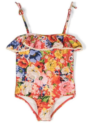 Zimmermann Girls Floral Print Ruffled 1-Piece Swimsuit, Size 10Y - ZIMMERMANN - BALAAN 1