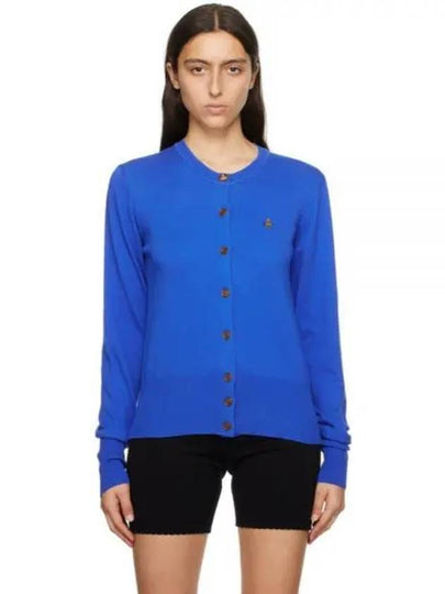 Bea Logo Cardigan Blue - VIVIENNE WESTWOOD - BALAAN 2