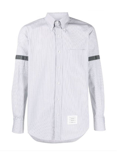 Men's Micro Check Poplin Long Sleeve Shirt Medium Grey - THOM BROWNE - BALAAN 2