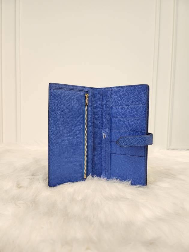 Women s Bean Long Wallet Blue U Engraving Condition A - HERMES - BALAAN 6