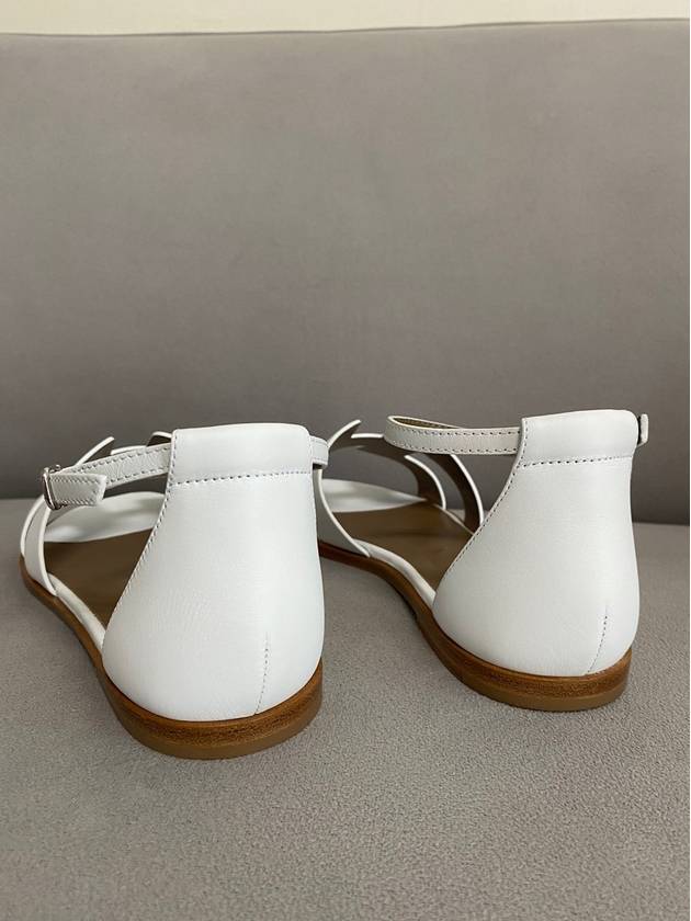 Santorini Calfskin Sandals Blanc - HERMES - BALAAN 7