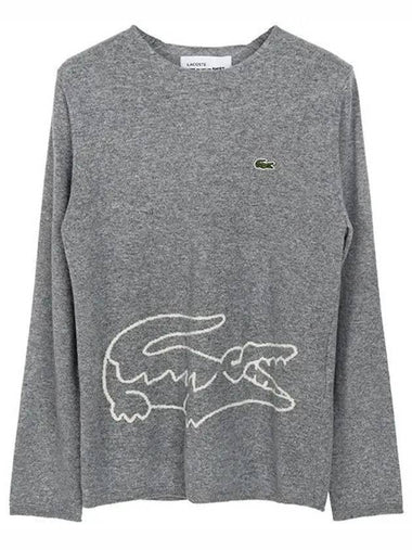 Lacoste gray logo wool knit FLN003W23 1210288 - COMME DES GARCONS - BALAAN 1