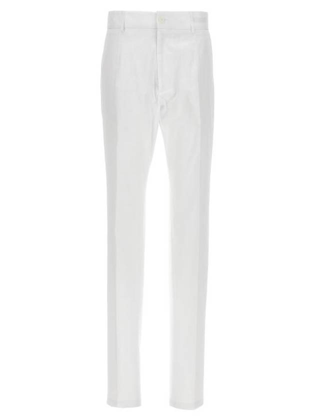 Logo Patch Straight Pants White - DOLCE&GABBANA - BALAAN 2