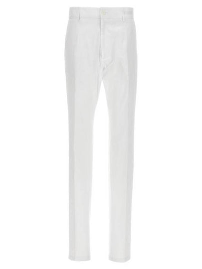 Logo Patch Straight Pants White - DOLCE&GABBANA - BALAAN 2