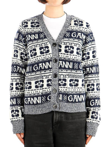 Women's Cardigan K2093 SKY CAPTAIN - GANNI - BALAAN 1