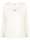 Micro Logo Print Long Sleeve T-Shirt Ivory - MSGM - BALAAN 1