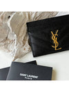 Gold Hardware Matelasse Caviar Leather Card Wallet Black - SAINT LAURENT - BALAAN 4