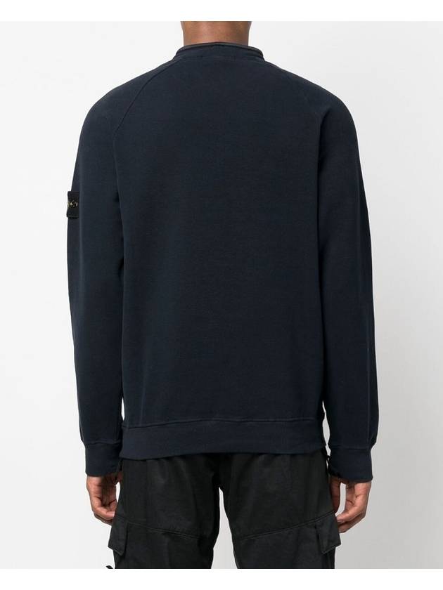 Stretch Cotton Fleece Mock Turtleneck Sweatshirt Navy - STONE ISLAND - BALAAN 5