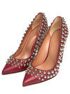 red studded stiletto heel burgundy - VALENTINO - BALAAN 4