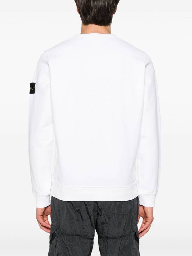 Wappen Patch Crew Neck Cotton Sweatshirt White - STONE ISLAND - BALAAN 6