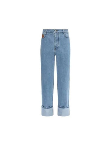 Denim Cotton Straight Jeans Blue - LOEWE - BALAAN 1