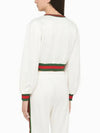 Cropped Web Jacket White - GUCCI - BALAAN 5