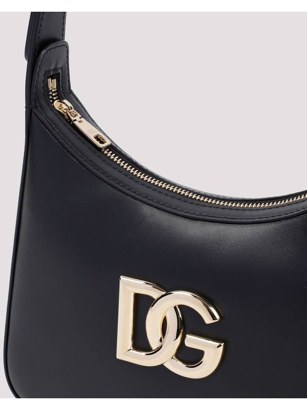 DG Logo Adjustable Strap Calfskin Shoulder Bag Black - DOLCE&GABBANA - BALAAN 4