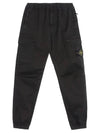 Stretch Cotton Cargo Straight Pants Black - STONE ISLAND - BALAAN 4