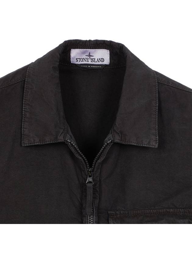 Old Treatment Garment Dyed Overshirt Jacket Black - STONE ISLAND - BALAAN 4