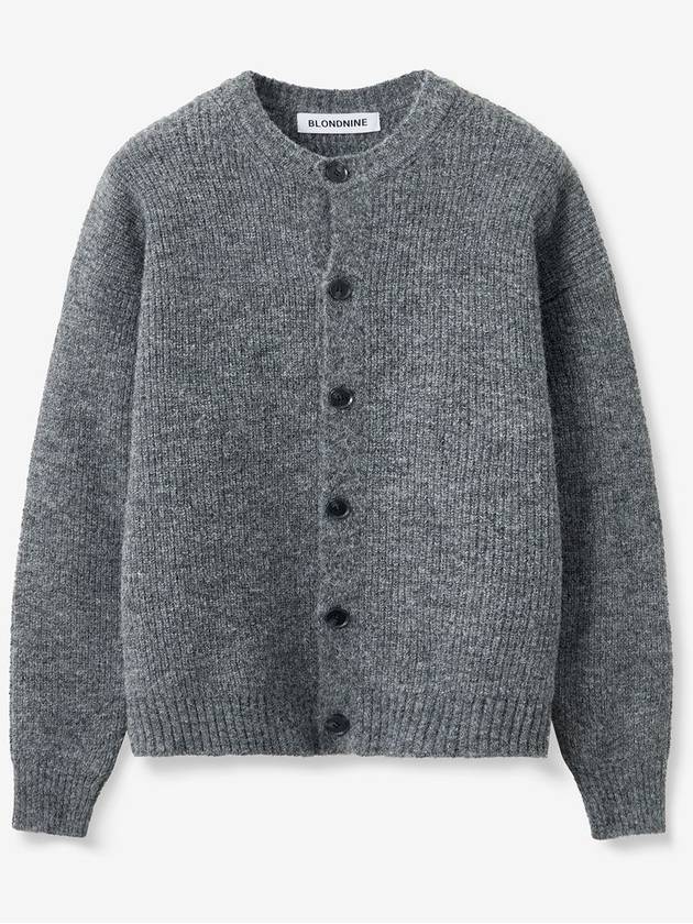 Grace wool rib knit cardigan_gray - BLONDNINE - BALAAN 1
