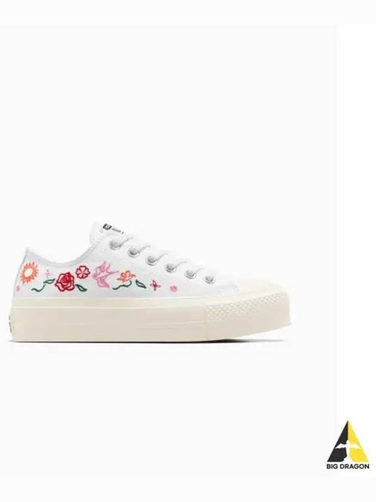 Chuck Taylor All Star Lift Platform Summer Embroidery White A10822 - CONVERSE - BALAAN 1