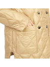 Shiny Quilt Hooded Jacket Beige - GANNI - BALAAN 11