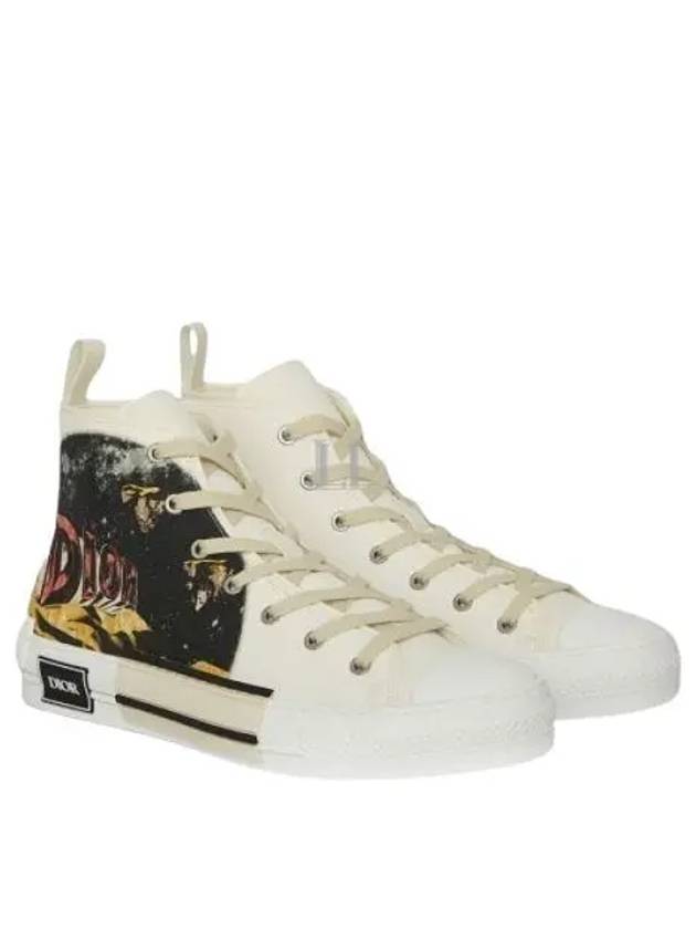 B23 Canvas Asterodior Signature High Top Sneakers White - DIOR - BALAAN 2