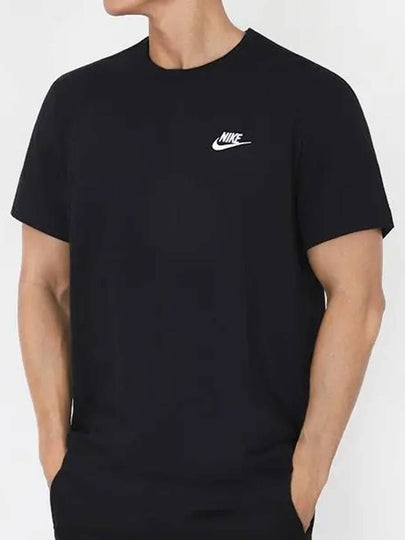 NSW Club French Terry Short Sleeve T-Shirt Black - NIKE - BALAAN 2