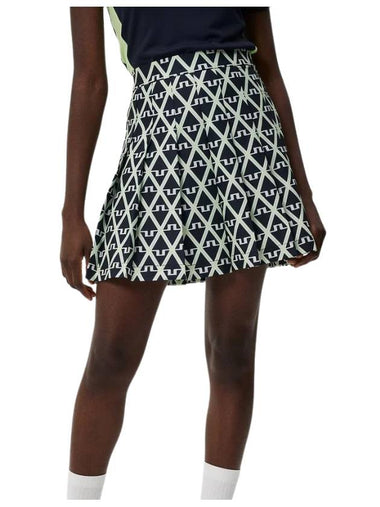 Golf Women's Adina Print Skirt Geo JL Navy - J.LINDEBERG - BALAAN 1