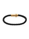 Medusa Braided Leather Bracelet Black - VERSACE - BALAAN 4