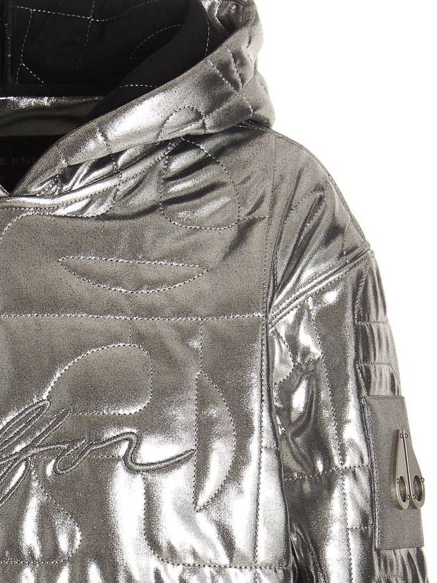 s X Telfar Quilted Unisex Hood Silver - MOOSE KNUCKLES - BALAAN 4