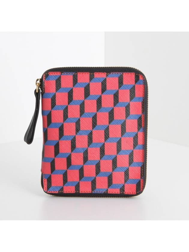 Cube zipper half wallet red blue DW01 - PIERRE HARDY - BALAAN 1