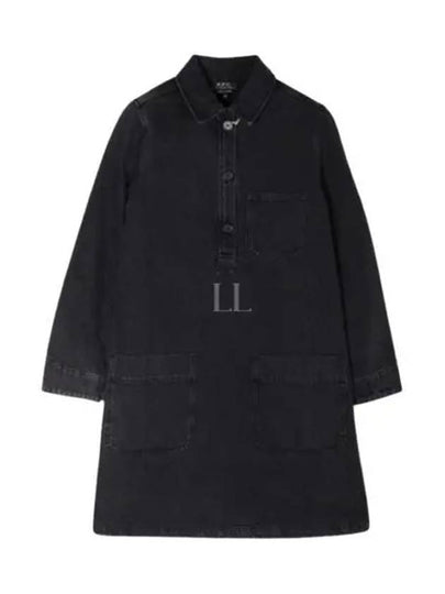 Women's Arelia Denim Short Dress Black - A.P.C. - BALAAN 2