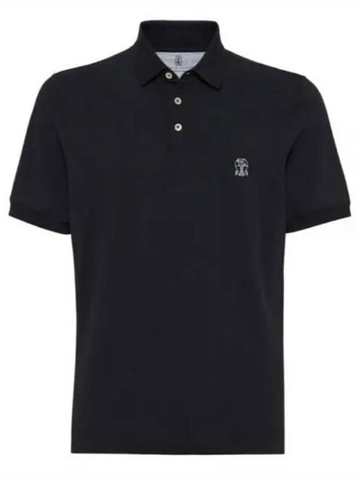 Printed Logo Cotton PK Shirt Black - BRUNELLO CUCINELLI - BALAAN 2