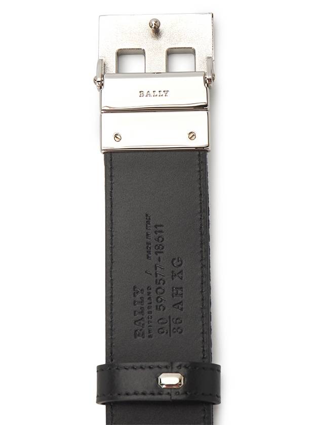 Unisex B Buckle Reversible Belt Black White - BALLY - BALAAN 8