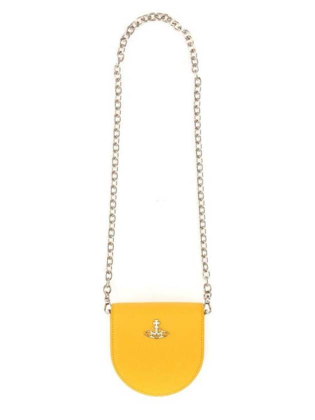 Saffiano Nano Saddle Shoulder Bag Yellow - VIVIENNE WESTWOOD - BALAAN 1