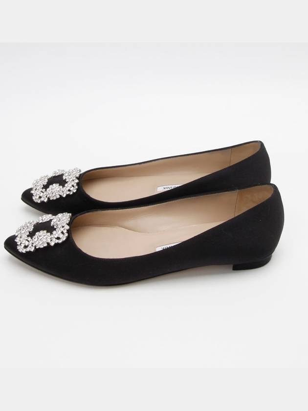 Hangisi Satin Jewel Flat Black 1223hva - MANOLO BLAHNIK - BALAAN 3