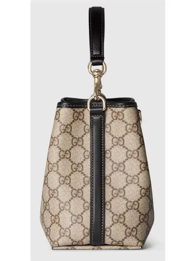 GG Emblem Mini Bucket Bag Beige Black - GUCCI - BALAAN 6