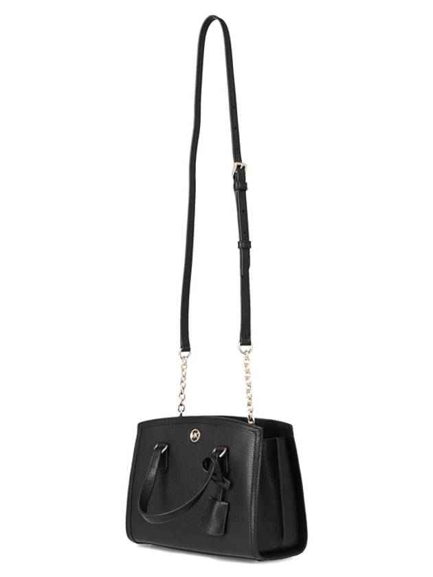 Chantal Small Leather Messenger Tote Bag Black - MICHAEL KORS - BALAAN 4