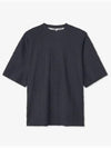 Logo Embossing Crew Neck Short Sleeve T-Shirt Navy - SUNNEI - BALAAN 2