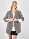 Trendy overfit homespun half-coat wool jacket gray 0064 - VOYONN - BALAAN 11