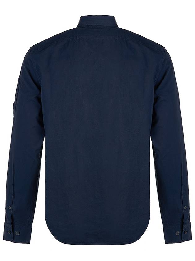 Men's Gabardine Lens Wappen Long Sleeve Shirt Navy - CP COMPANY - BALAAN 4