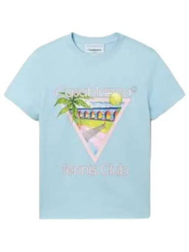 tennis club fitted t shirt blue - CASABLANCA - BALAAN 1