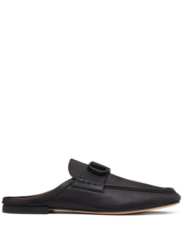 Valentino Garavani Black Leather Flats - VALENTINO - BALAAN 1