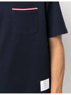 Cotton Oversized Pocket Short Sleeve T-Shirt Navy - THOM BROWNE - BALAAN 6