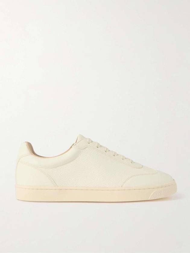 Grain Leather Low Top Sneakers White - BRUNELLO CUCINELLI - BALAAN 1