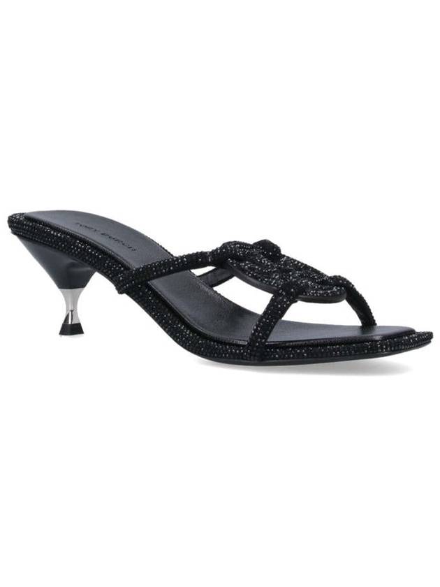 Miller Pave Bombe Heel Slippers Black - TORY BURCH - BALAAN 3